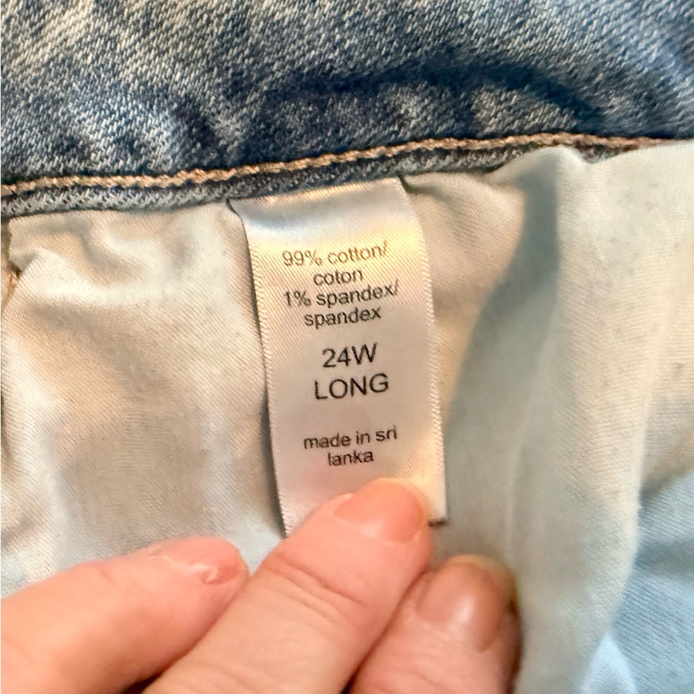👖 Light Blue Distressed Boyfriend Jeans – Size 24W L - Picture 5 of 8